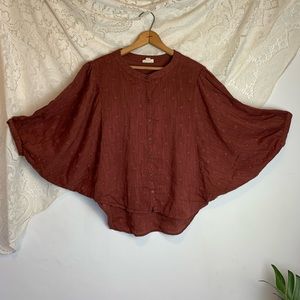 Like New Peasant Batwing Boho Blouse